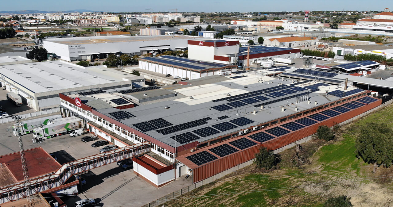 vista aerea da raporal com paineis solares helexia